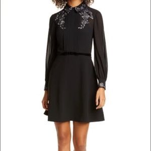 Ted Baker Embroidered Collar Long Sleeve Shirtdress